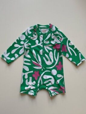 Hanna Andersson Baby Girl Rashguard Swimsuit - Size 6-12M